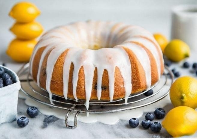 lemon blueberry cake with cake mix and pudding