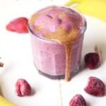 Almond butter, strawberries and bananas blend beautifully into a smoothie that tastes like an all-American classic.