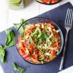 Crunchy Cilantro Salad over Farro Grains