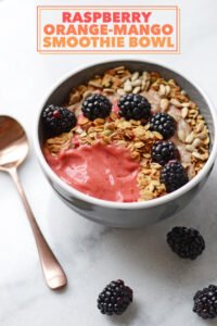 Raspberry Orange Mango Smoothie Bowl