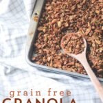 This grain-free granola packs all the flavor and crunch you crave without any refined sugar or grains. Add this granola to your favorite yogurt, enjoy it on top of a smoothie bowl, eat it with milk or let’s be real, nibble on it straight from the container.