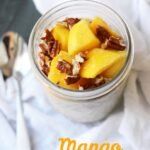 This mango chia pudding is inspired by the Mango Lassi, a traditional Indian yogurt drink. It’s sweet, with a subtle tart finish from the probiotic packed kefir.